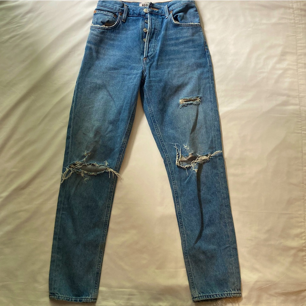 distressed agolde jeans